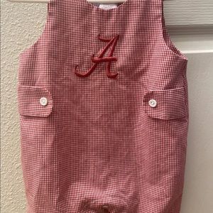 Vive Le Fete Boys Alabama Crimson Gingham Jon Jon Shortalls 9 Months